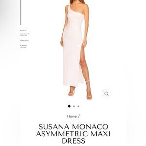Brand new with tags Susana Monaco asymmetric maxi dress with slit XS sugar white